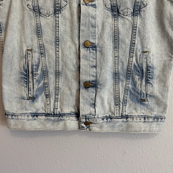 Levi's Men's Denim Trucker Vest Blue Cotton Sleeveless Jean Jacket Western Work - Picture 7 of 15